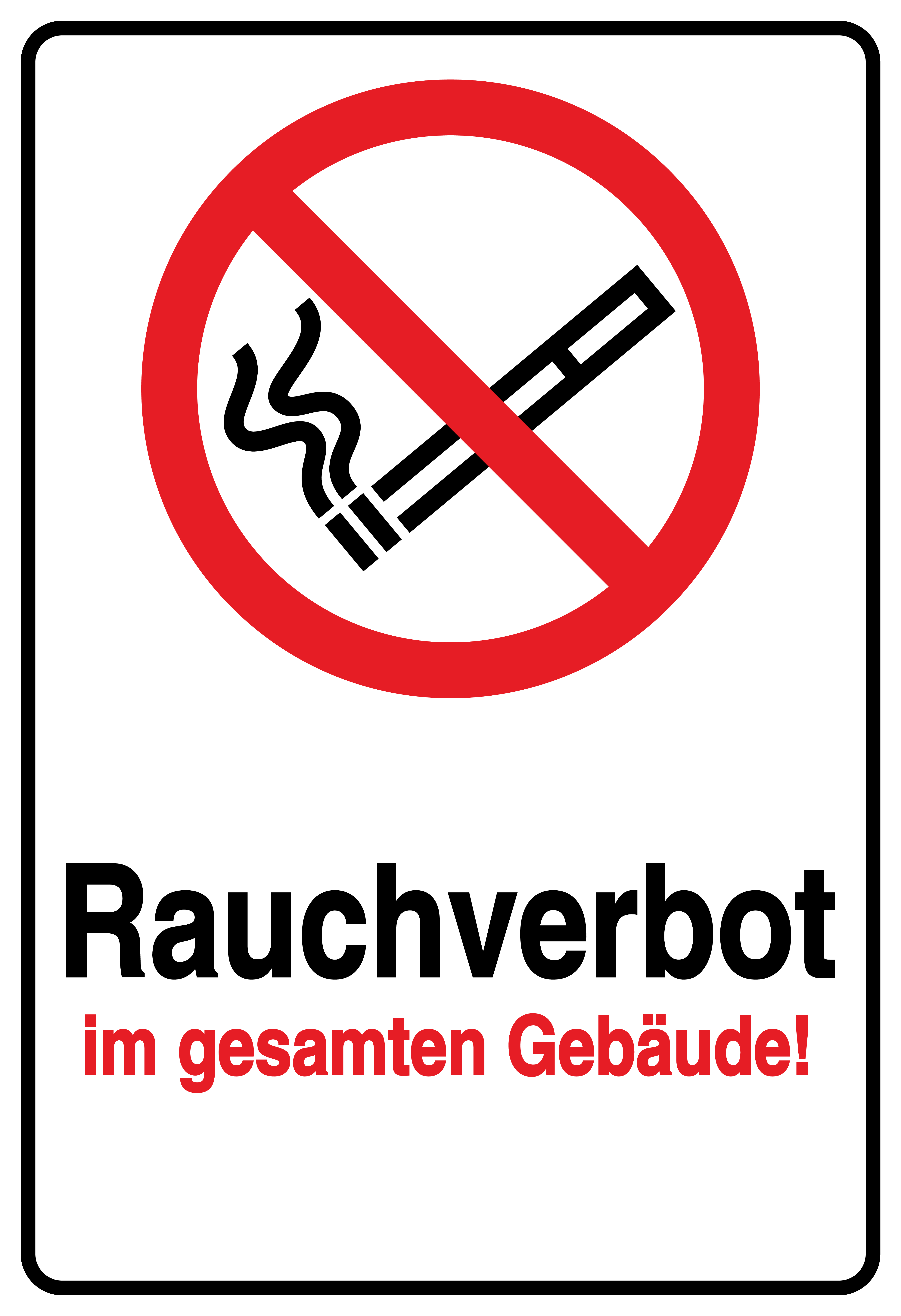 Rauchverbot im gesamten Gebäude 20x30 cm Rauchen verboten Aufkleber
